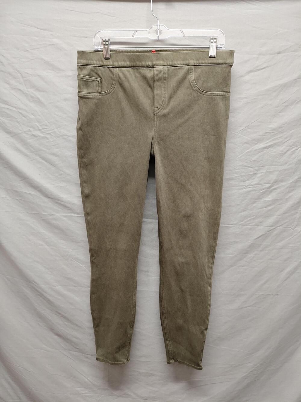 Spanx Jean-ish Leggings Womens XL Olive Pull On Skinny Pants Stretch Shaping